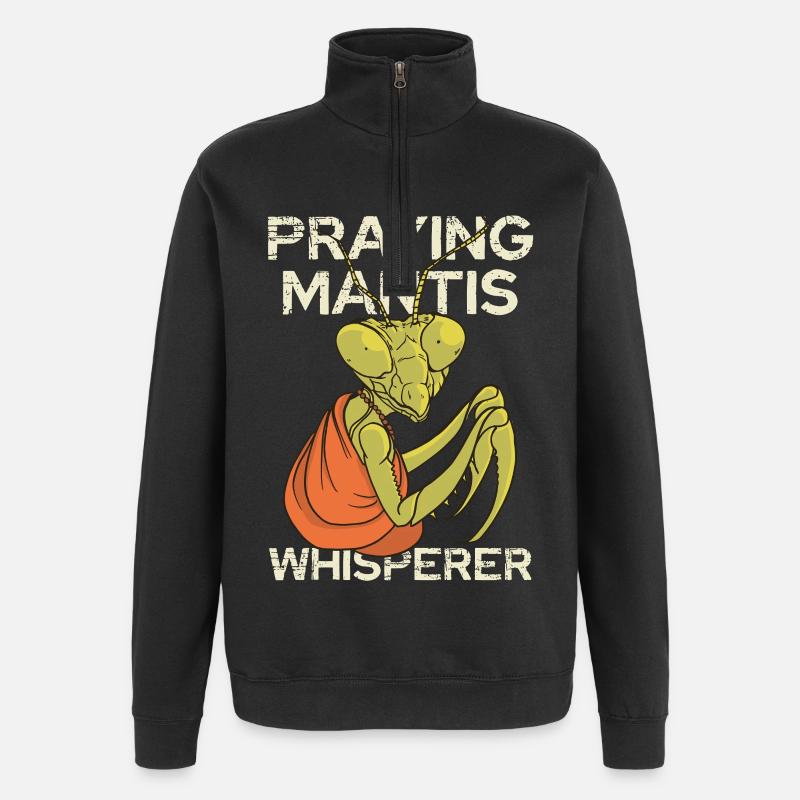 Mantide en prière – Whisperer - Sweat à zip 1/4 - noir