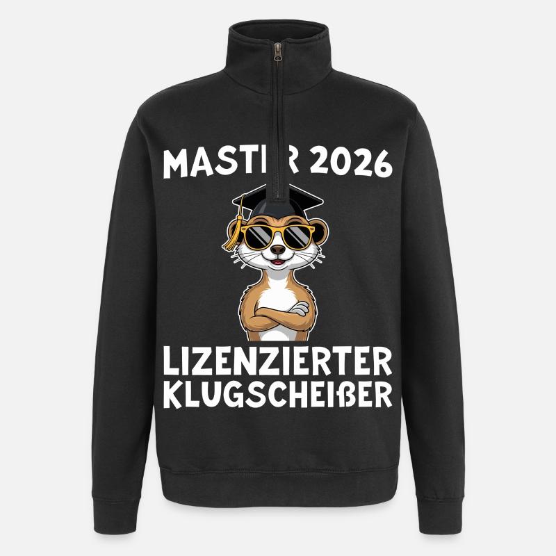 Abschlussprüfung 2026 Mastertitel Geschenkidee - Quarter-Zip-Sweatshirt - Schwarz