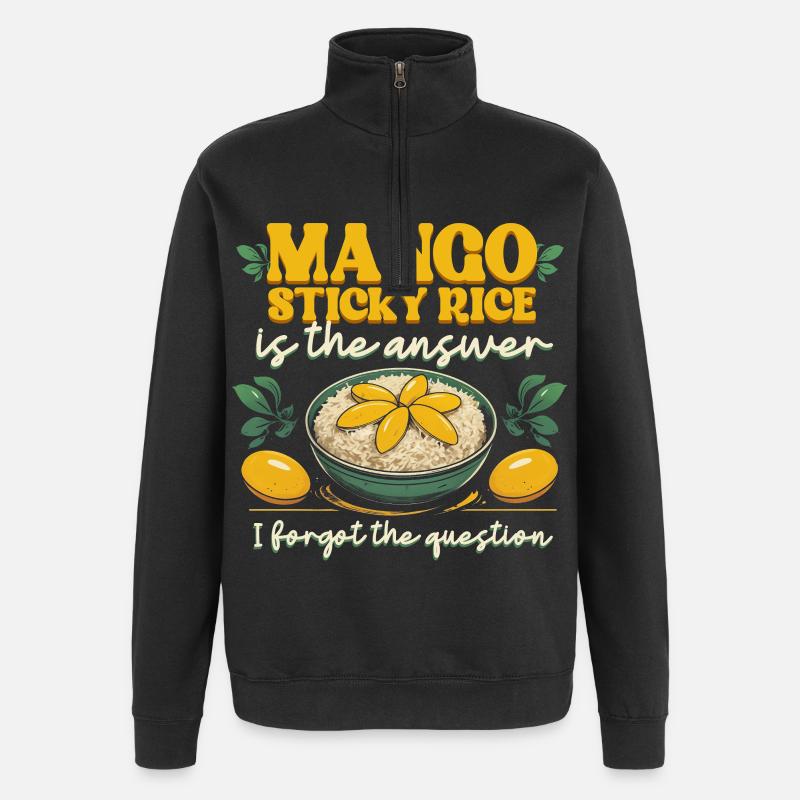 Mango Sticky Reis Is The Answer - Quarter-Zip-Sweatshirt - Schwarz