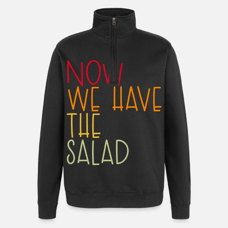 MAINTENANT, NOUS AVONS LA SALADE - Sweat à zip 1/4 - noir