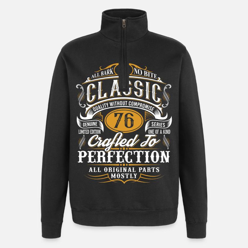 76th Birthday - Quarter-Zip Sweatshirt - black