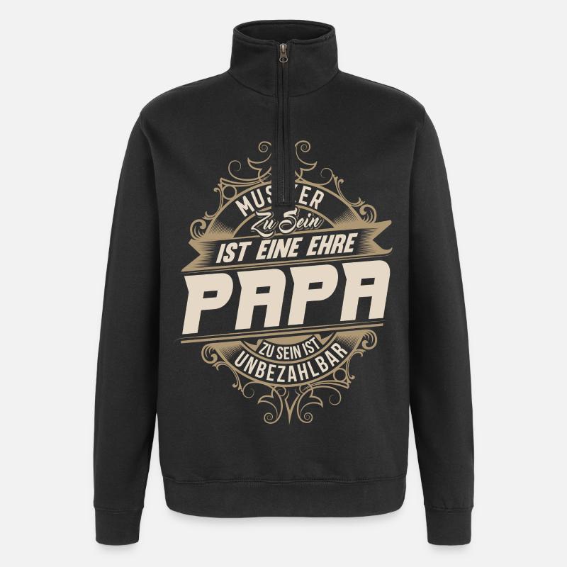 Musiker Papa - Quarter-Zip-Sweatshirt - Schwarz