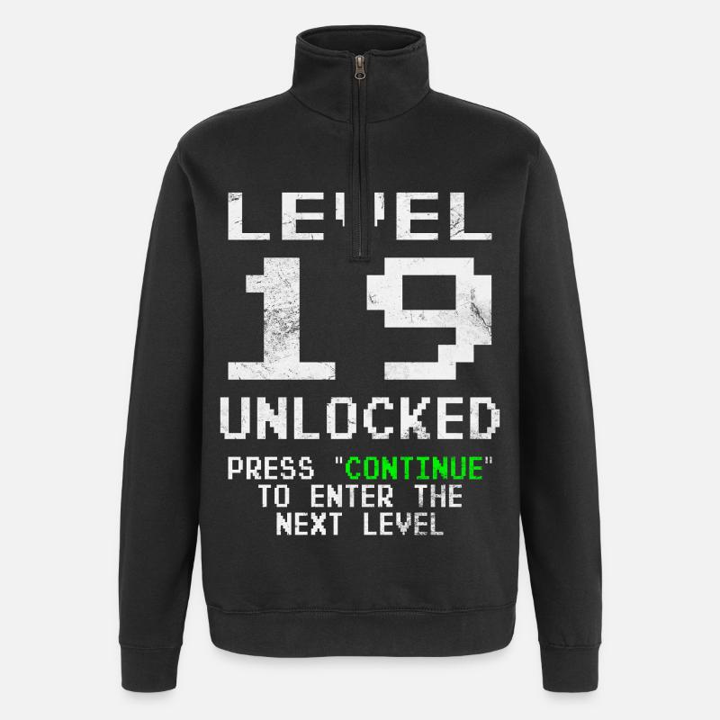 Gamer Level 19 Unlocked - Gaming - Quarter-Zip Sweatshirt - black
