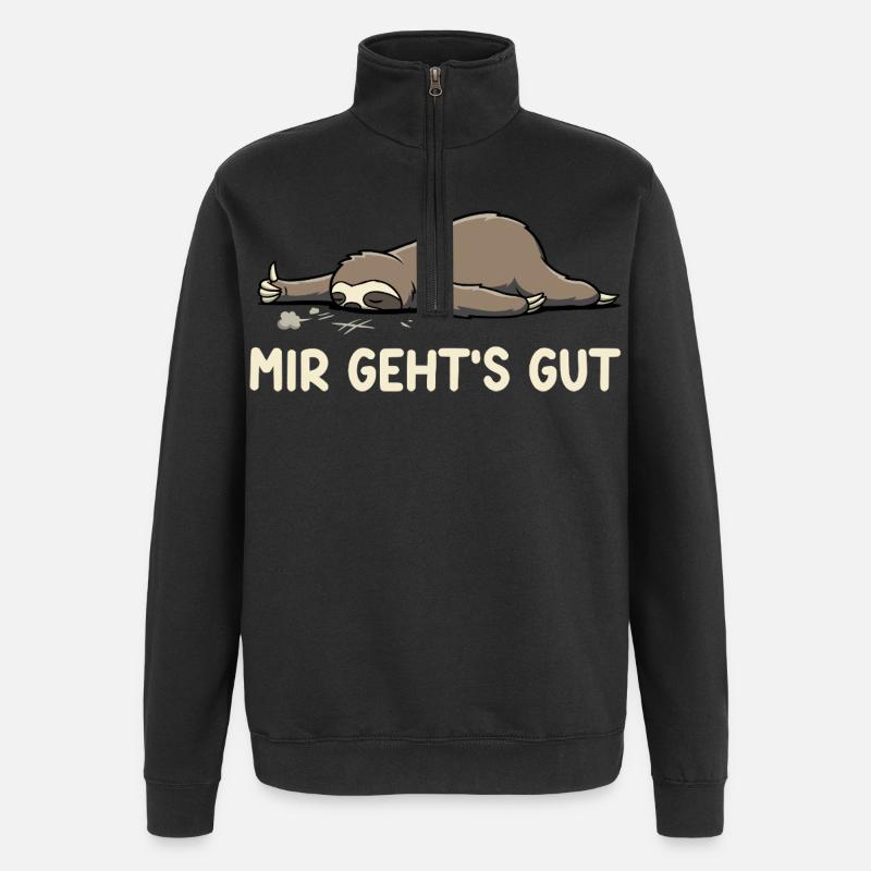 I'm fine – Funny sloth saying - Quarter-Zip Sweatshirt - black