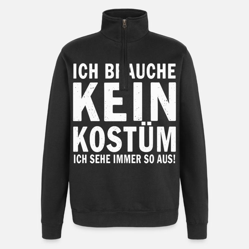 Costume de carnaval - Sweat à zip 1/4 - noir