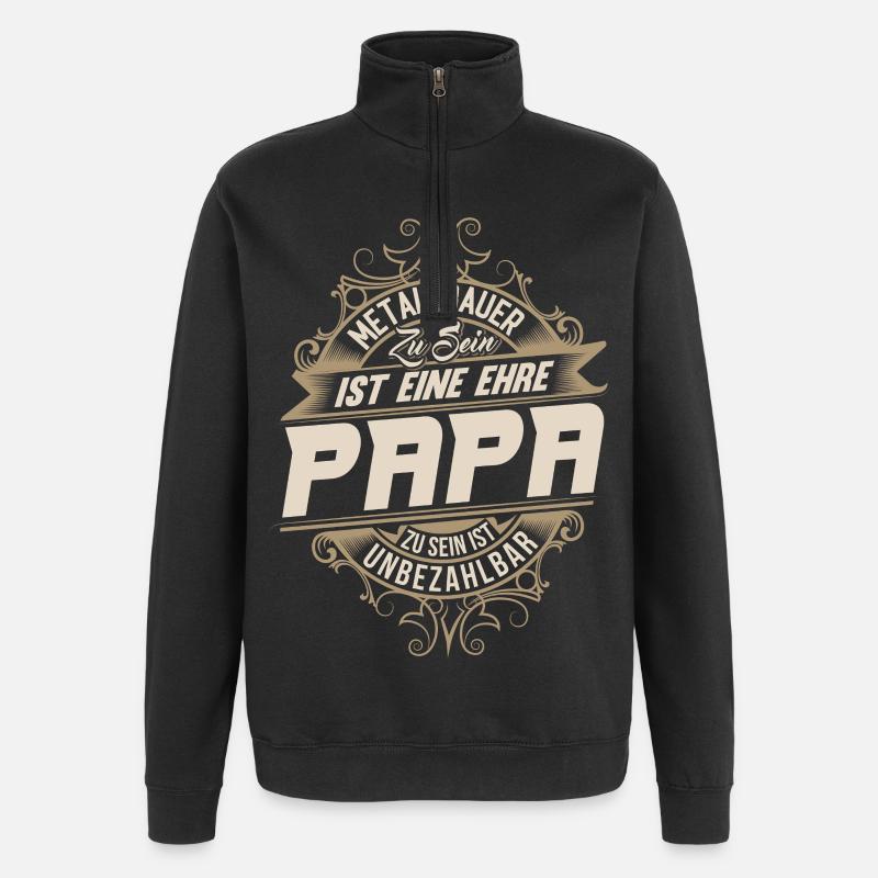 Metallbauer Papa - Quarter-Zip-Sweatshirt - Schwarz