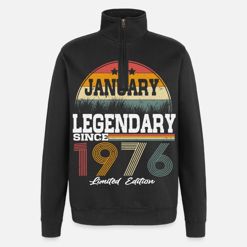 Legenden-wurden-im-Januar-1976-geboren - Quarter-Zip-Sweatshirt - Schwarz