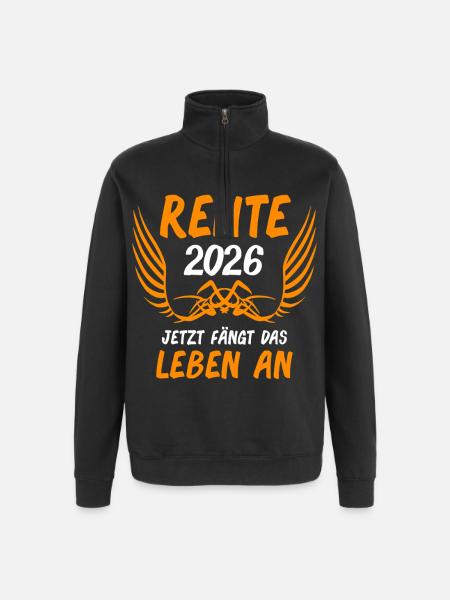 Rente 2026 Ruhestand Rentner Rentnerin - Quarter-Zip-Sweatshirt - Schwarz