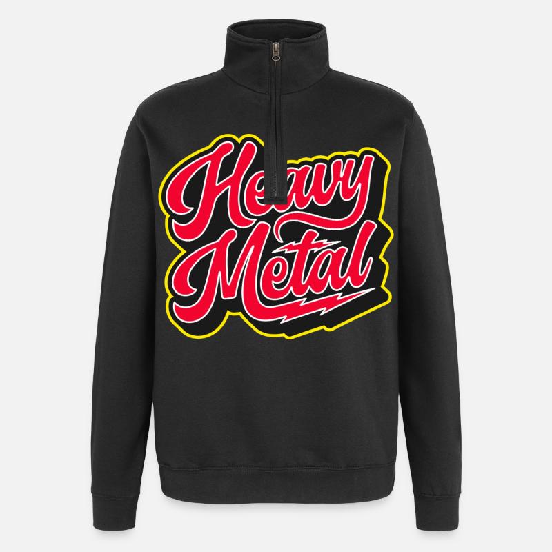 Heavy Metal Bold 3D Script - Sweat à zip 1/4 - noir