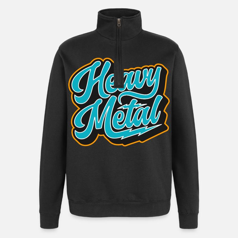 Heavy Metal Retro Script - Quarter-Zip Sweatshirt - black