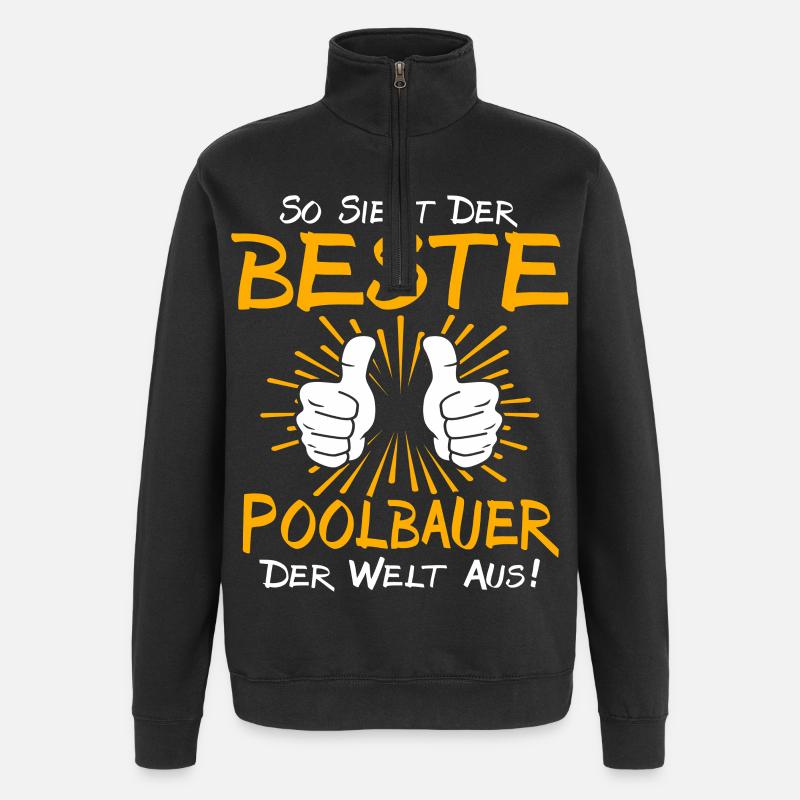 Poolbauer Geschenkidee - Quarter-Zip-Sweatshirt - Schwarz