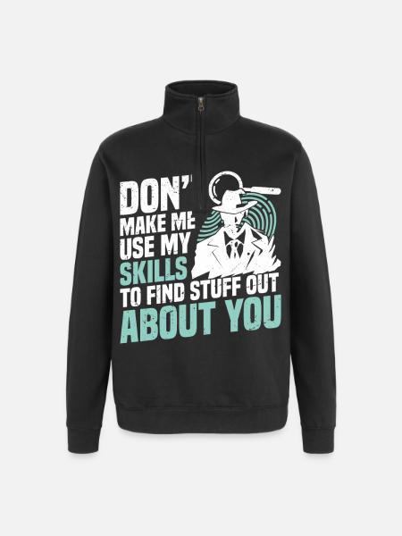 Unité d’observation pour détective privé - Sweat à zip 1/4 - noir