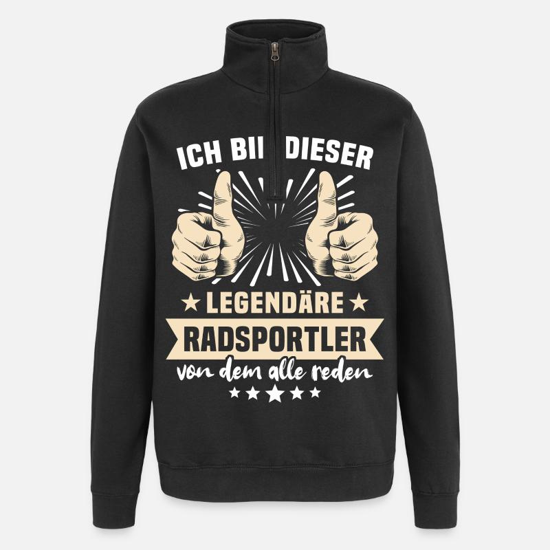 Cyclist Sayings - Quarter-Zip Sweatshirt - black
