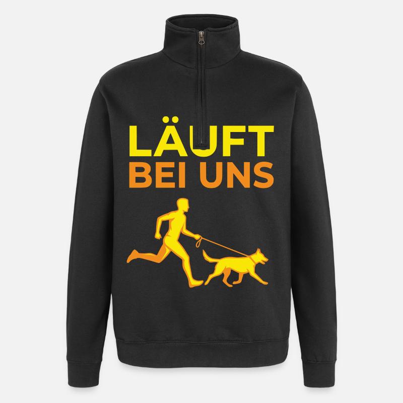 Hunde Gassi Hundebesitzer - Quarter-Zip-Sweatshirt - Schwarz