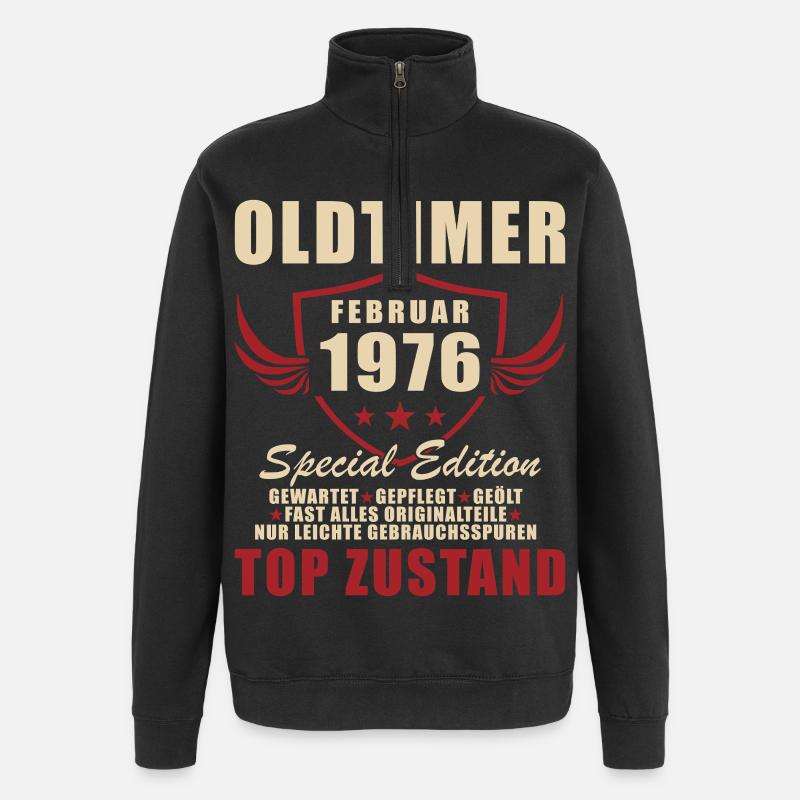 Février 1976 Anniversaire Oldtimer 1976 - Sweat à zip 1/4 - noir