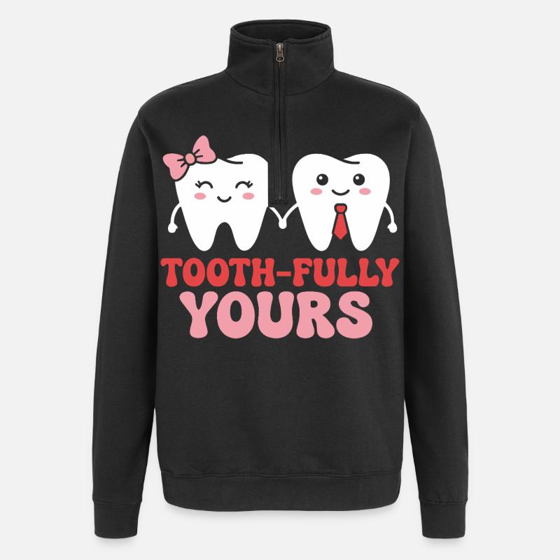 Couple Dental Assistant Dentist - Quarter-Zip Sweatshirt - black