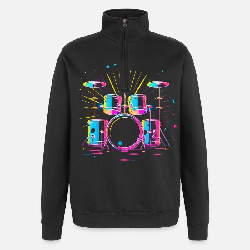 Schlagzeug - Quarter-Zip-Sweatshirt - Schwarz