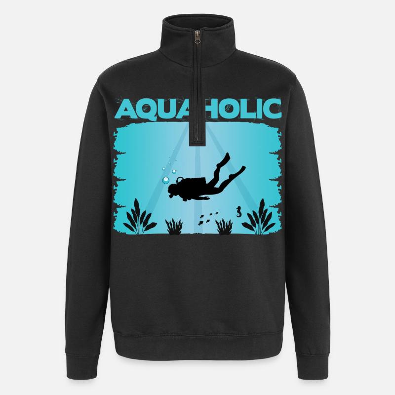 Le plongeur dit le design - Sweat à zip 1/4 - noir