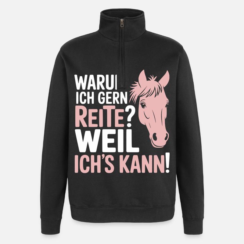 Rider Saying Riding - Sweat à zip 1/4 - noir