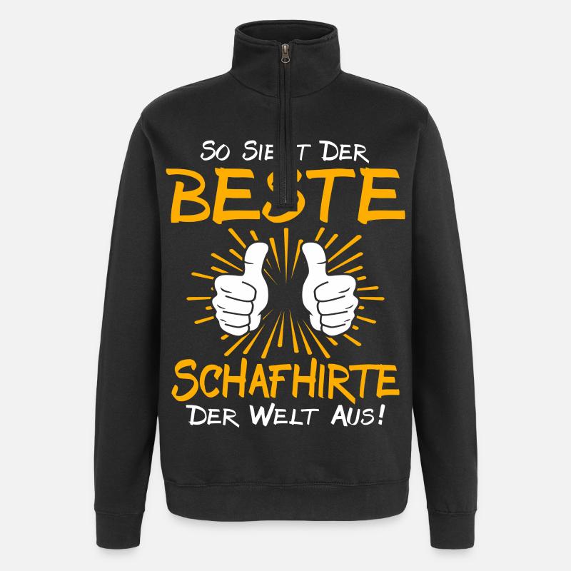 Idée de cadeau pour le berger - Sweat à zip 1/4 - noir