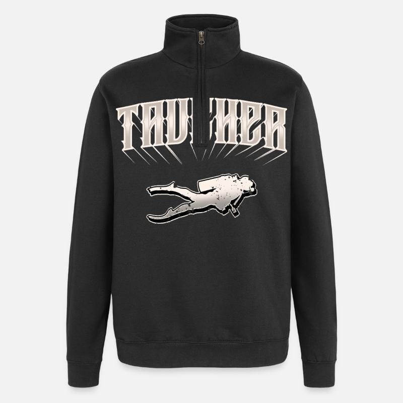 Diving divers - Quarter-Zip Sweatshirt - black
