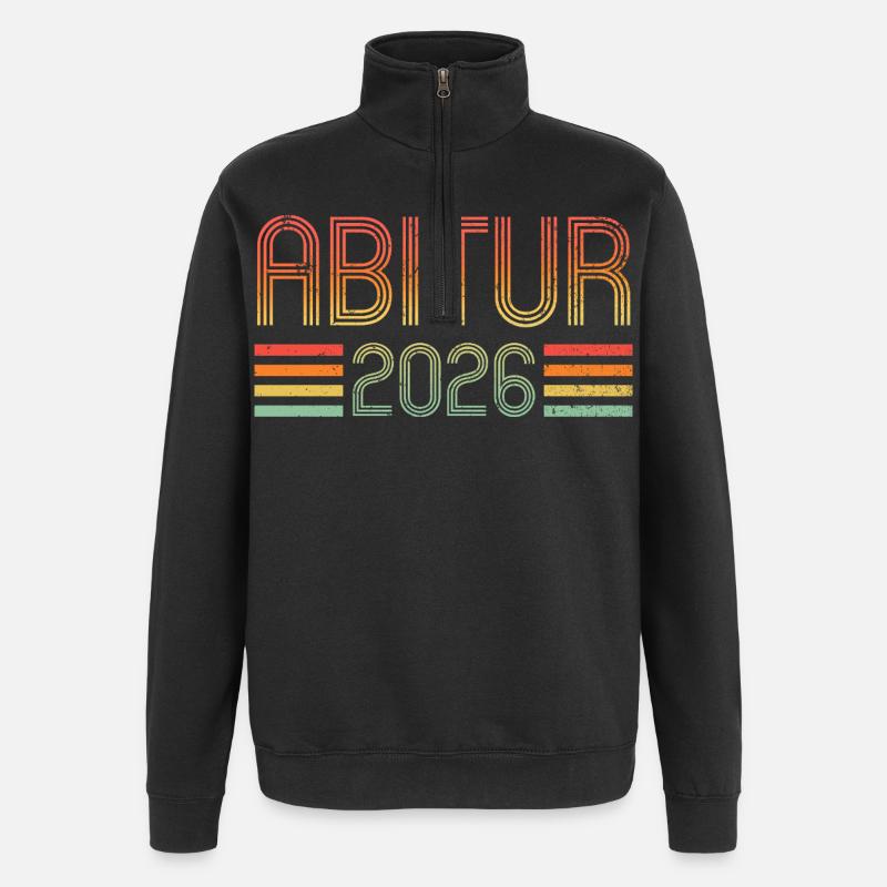 Abi 2026 - Abitur - Geschenk - Quarter-Zip-Sweatshirt - Schwarz
