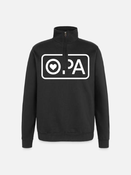 OPA 2026 Stolzer Großvater Ankündigung - Quarter-Zip-Sweatshirt - Schwarz