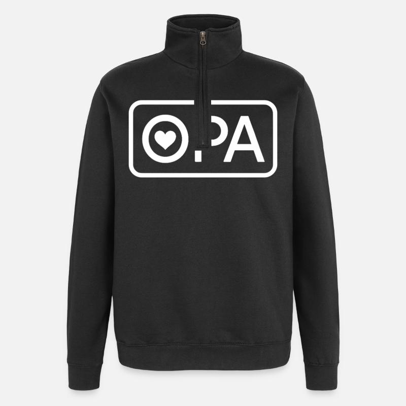 OPA 2026 Stolzer Großvater Ankündigung - Quarter-Zip-Sweatshirt - Schwarz