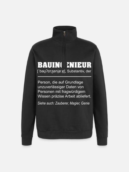 Civil Engineer Definition Funny - Quarter-Zip Sweatshirt - black