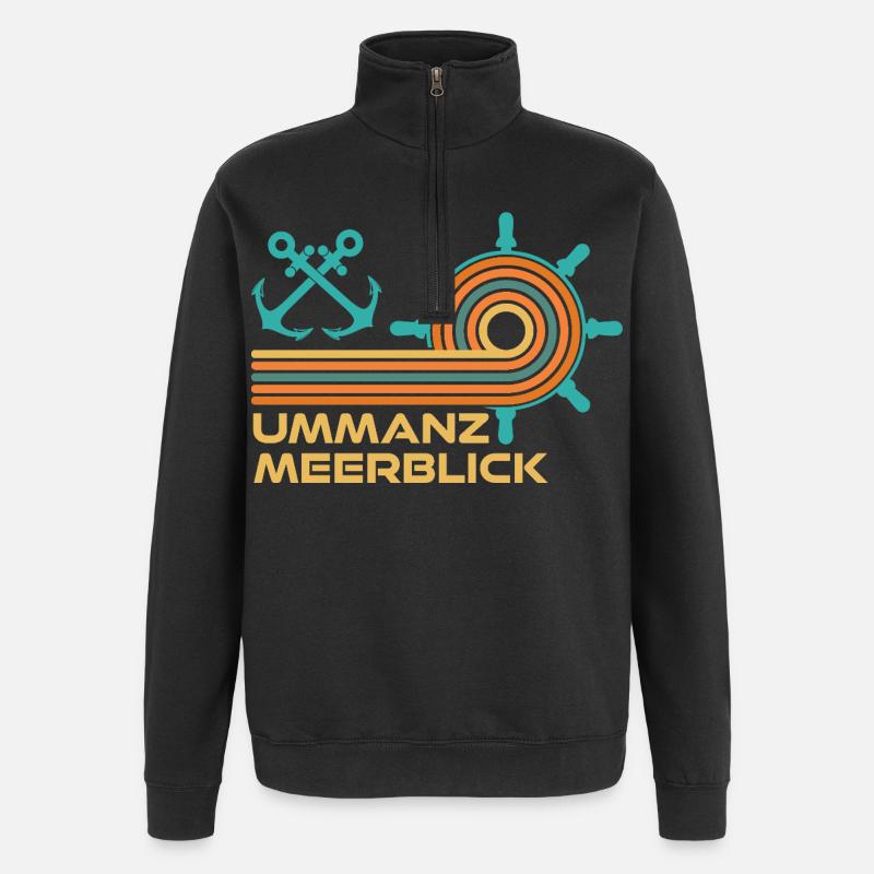 Ostsee Urlaub MEERESBLICK Lustiges - Quarter-Zip-Sweatshirt - Schwarz