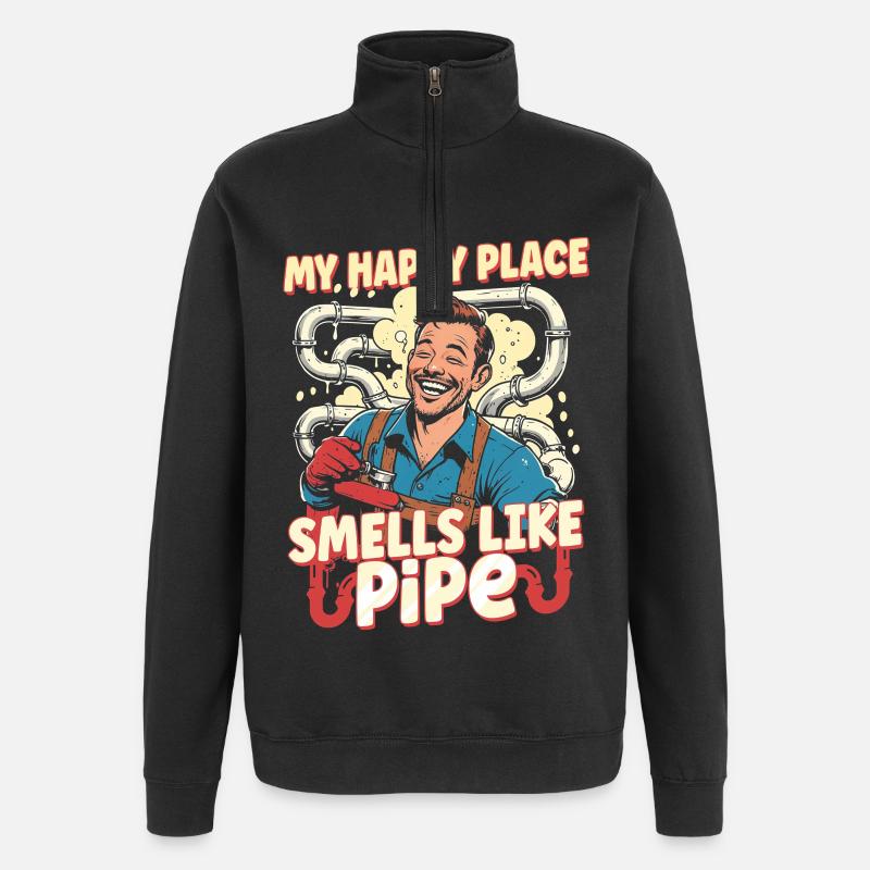 Pipe Layer Pipeline Builder - Quarter-Zip Sweatshirt - black