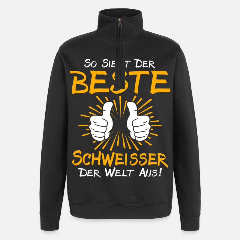 Idée cadeau pour soudeur - Sweat à zip 1/4 - noir