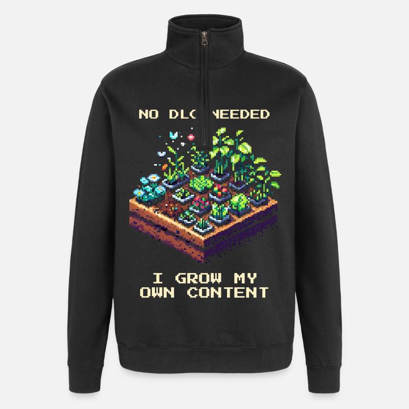 No DLC needed | Self-catering garden - Quarter-Zip Sweatshirt - black