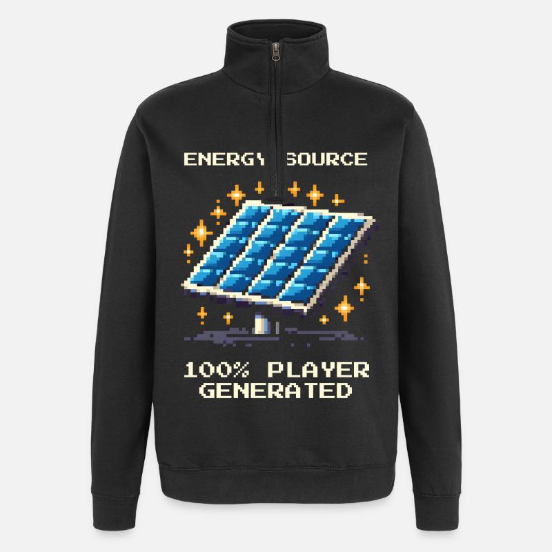 Solarenergie | Offgrid & Selbstversorgung - Quarter-Zip-Sweatshirt - Schwarz