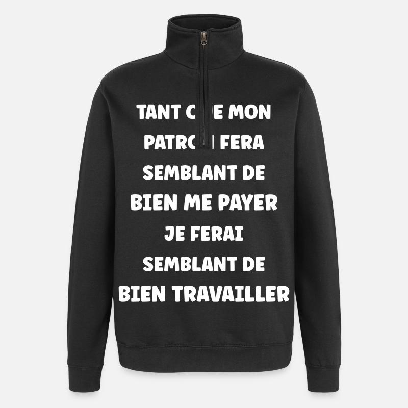 Semblant de travailler - Sweat à zip 1/4 - noir