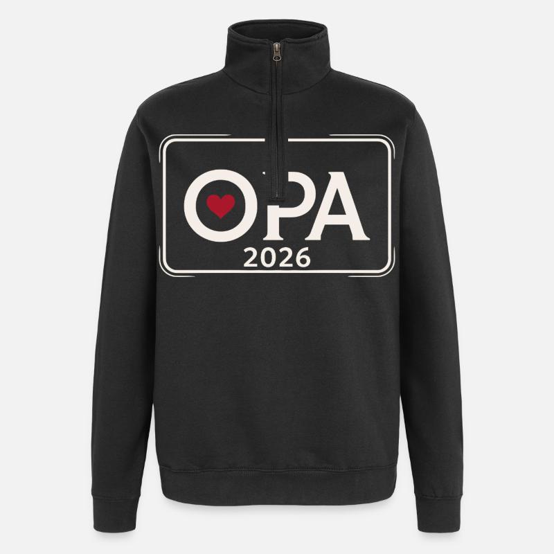OPA 2026 Stolzer Großvater Ankündigung - Quarter-Zip-Sweatshirt - Schwarz