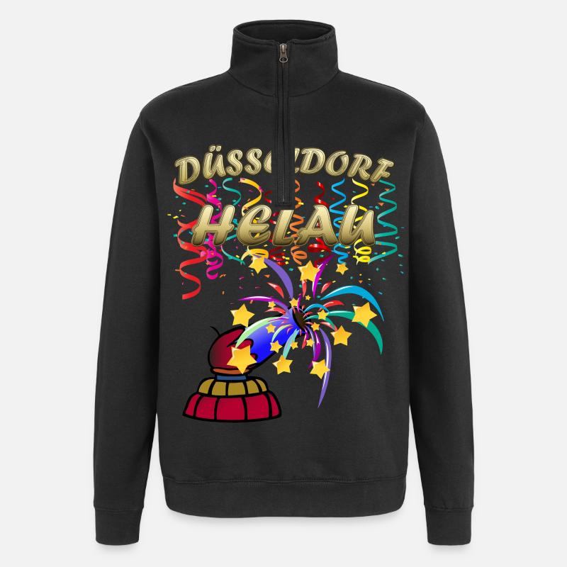 Düsseldorf Helau Karneval - Quarter-Zip-Sweatshirt - Schwarz