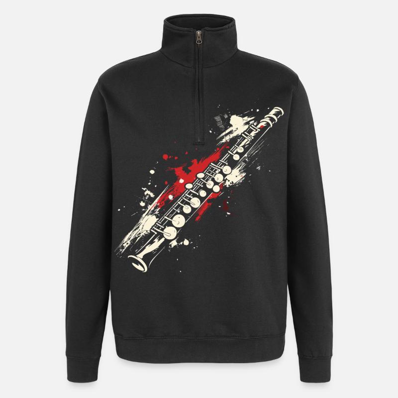 Flute Graffiti - Quarter-Zip Sweatshirt - black