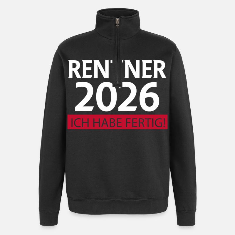 Retraite 2026 Drôle - Sweat à zip 1/4 - noir