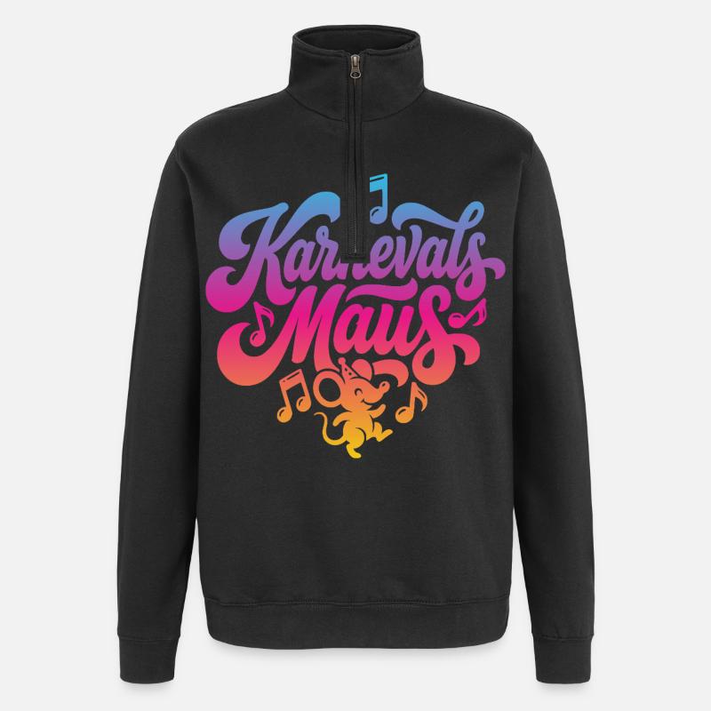 Karnevals Maus Karnevalsmaus Karneval Party Kostüm - Quarter-Zip-Sweatshirt - Schwarz