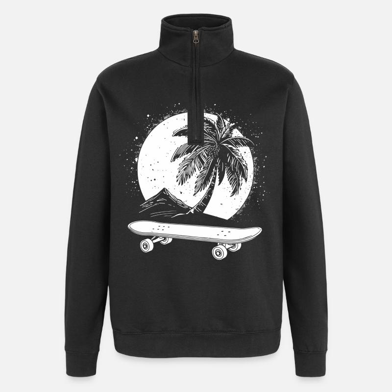 Graphismes de skateboard - Sweat à zip 1/4 - noir