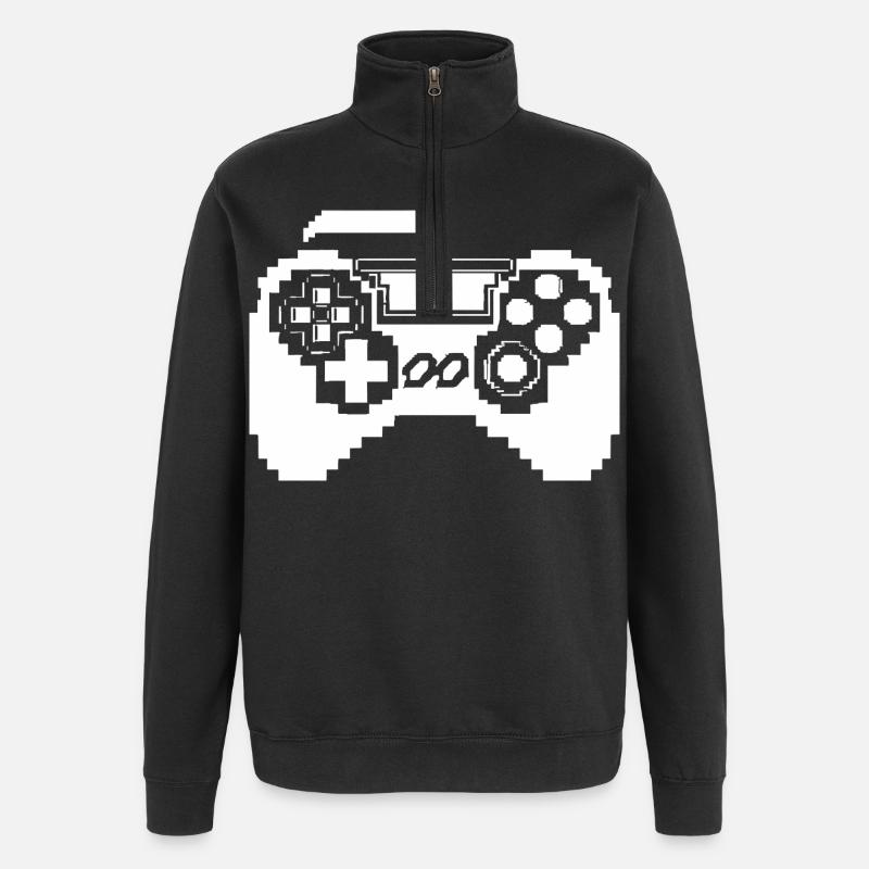 Game Controller Pixel Graphics - Quarter-Zip Sweatshirt - black