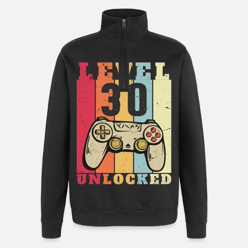 Level 30 Vollständiges 30-jähriges Jubiläum - Quarter-Zip-Sweatshirt - Schwarz