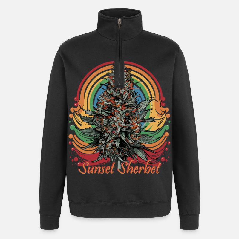 Sherbet du coucher du soleil - Sweat à zip 1/4 - noir