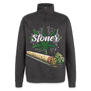 Stoner - Quarter-Zip-Sweatshirt - Anthrazit - Vorne - AI Model Female 172 light (172cm) & AI Model Male 178 dark (178cm)