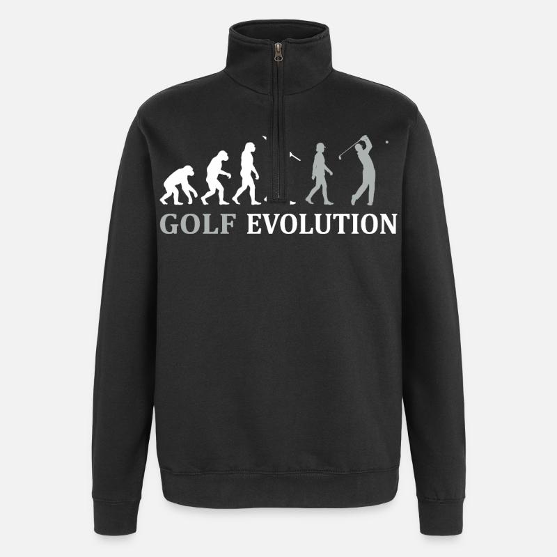 Golf Evolution – Das perfekte Golfer Geschenk - Quarter-Zip-Sweatshirt - Schwarz