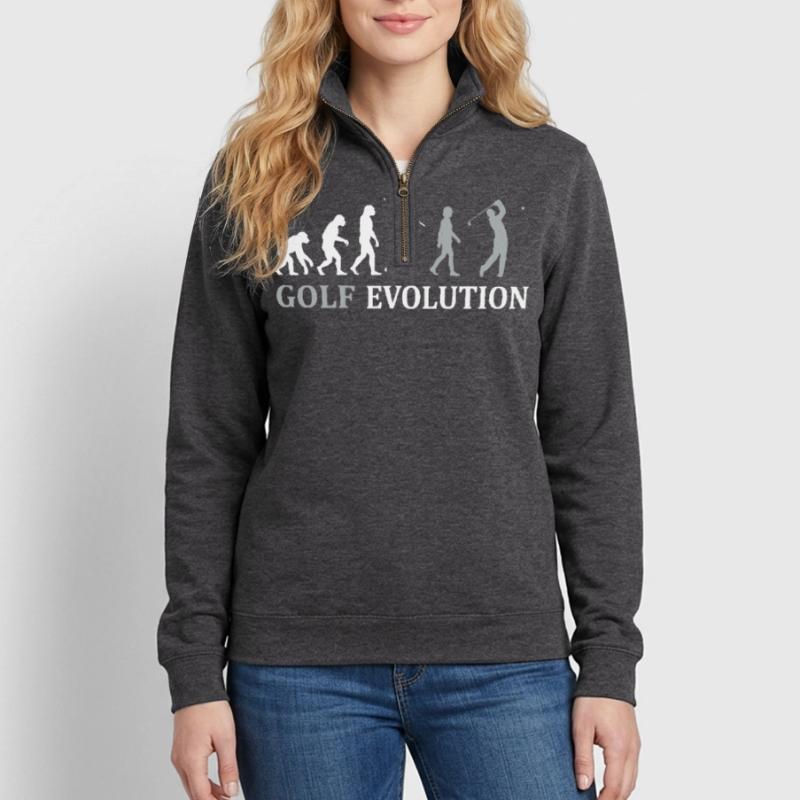Golf Evolution – Das perfekte Golfer Geschenk Quarter-Zip-Sweatshirt