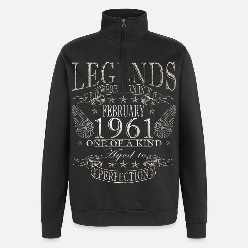 Février 1961 Jubilé 1961 Légendes Février - Sweat à zip 1/4 - noir
