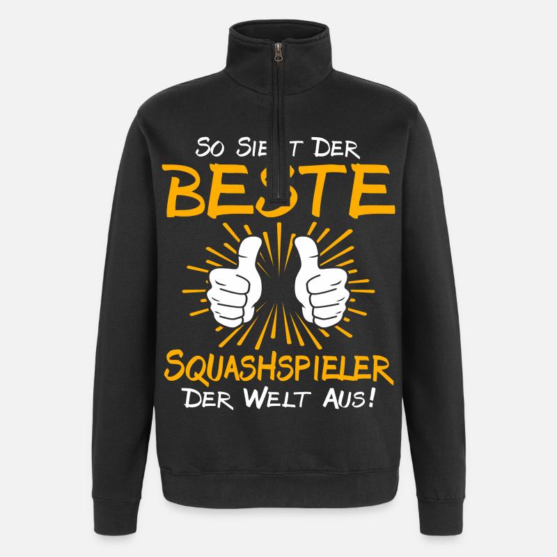 Squash Player Gift Idea - Quarter-Zip Sweatshirt - black