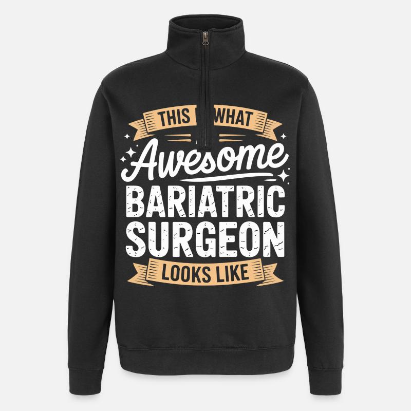 Look de chirurgien bariatre – Génial - Sweat à zip 1/4 - noir